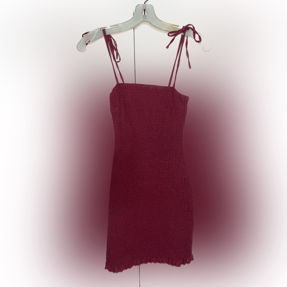 Abercrombie & Fitch Smocked Dress Tie Strap Dress | Color: Pink/Red
